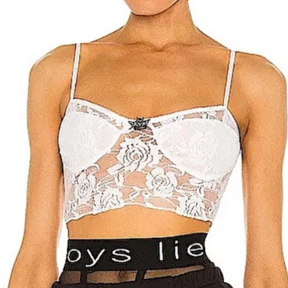 Boys lie lace bralette crop tank